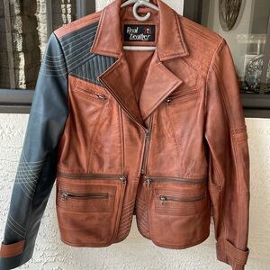 Real Leather moto jacket XL sized 3 xl runs small